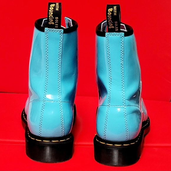 Dr. Martens 1460 Light Blue Patent Leather Women's Boots #27216 size 10 - Picture 6 of 11